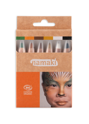[110103] Set of 6 Face Painting Pencils - Wild Life**